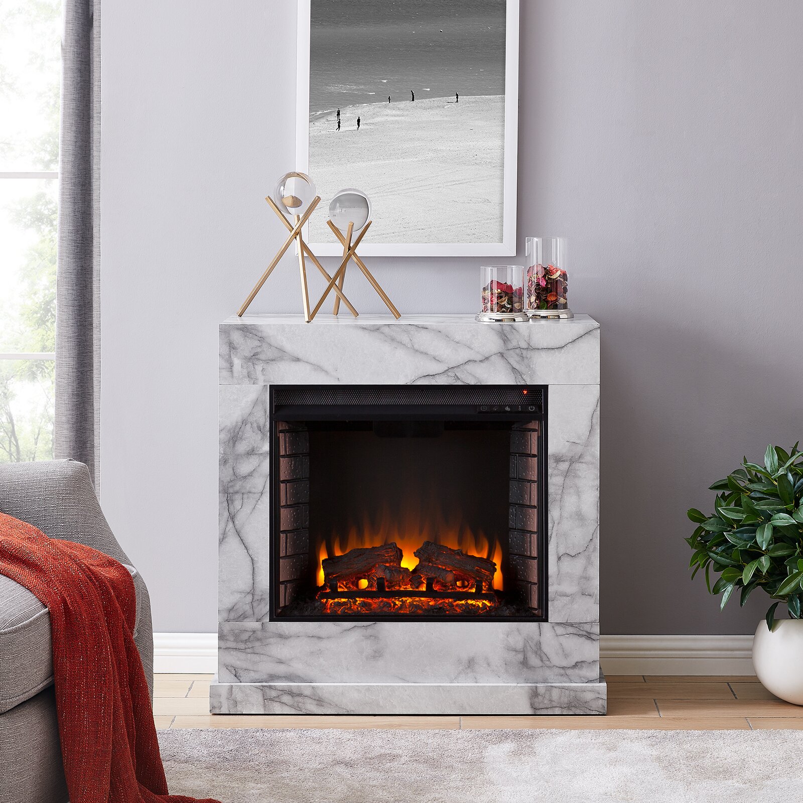 Kitsco Brandi 33.25'' W Electric Fireplace & Reviews